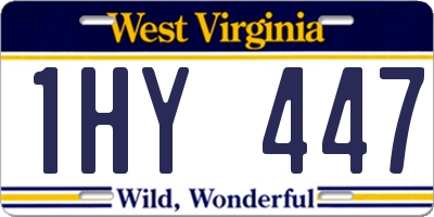 WV license plate 1HY447