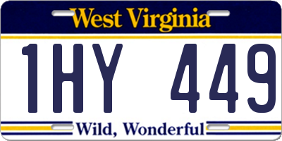 WV license plate 1HY449