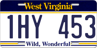 WV license plate 1HY453