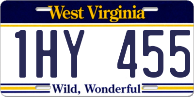 WV license plate 1HY455