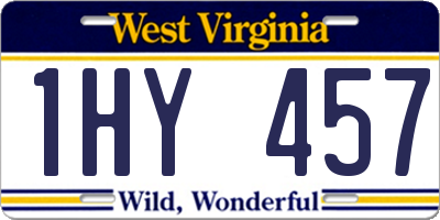 WV license plate 1HY457