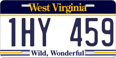 WV license plate 1HY459