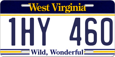 WV license plate 1HY460
