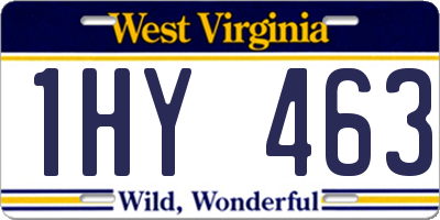 WV license plate 1HY463
