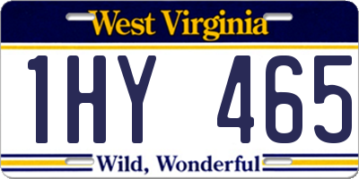 WV license plate 1HY465