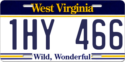 WV license plate 1HY466