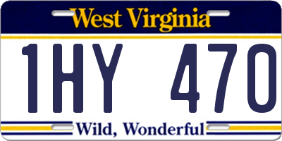 WV license plate 1HY470