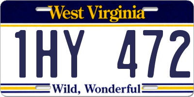 WV license plate 1HY472