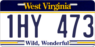 WV license plate 1HY473