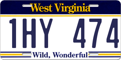 WV license plate 1HY474