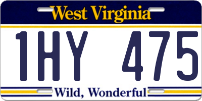 WV license plate 1HY475