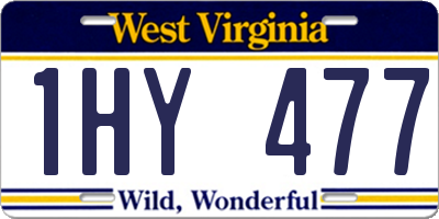 WV license plate 1HY477