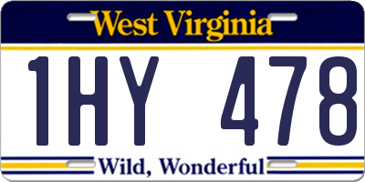 WV license plate 1HY478