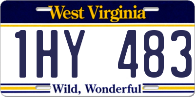 WV license plate 1HY483