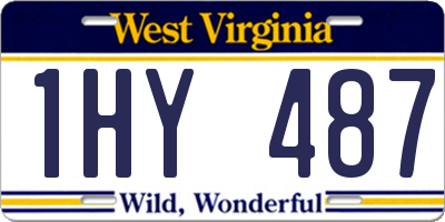 WV license plate 1HY487
