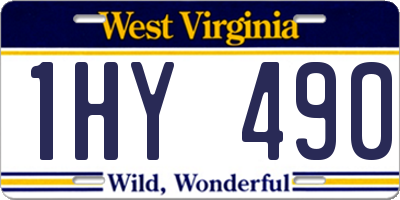 WV license plate 1HY490
