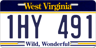 WV license plate 1HY491