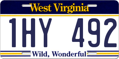 WV license plate 1HY492