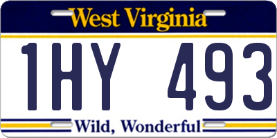 WV license plate 1HY493