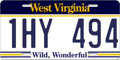 WV license plate 1HY494