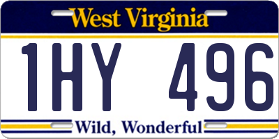 WV license plate 1HY496