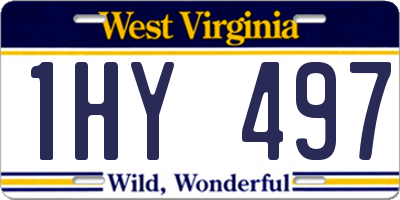 WV license plate 1HY497