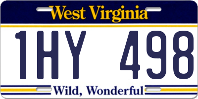 WV license plate 1HY498