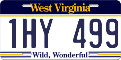 WV license plate 1HY499