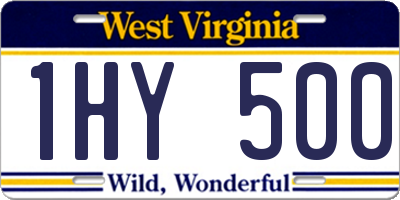 WV license plate 1HY500