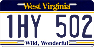 WV license plate 1HY502