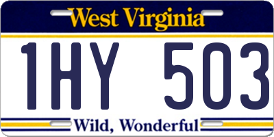 WV license plate 1HY503