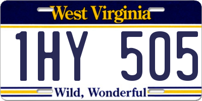 WV license plate 1HY505