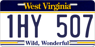 WV license plate 1HY507