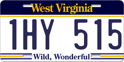 WV license plate 1HY515