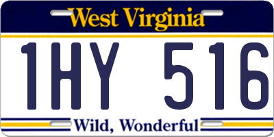WV license plate 1HY516