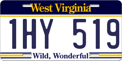 WV license plate 1HY519
