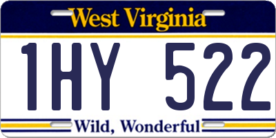 WV license plate 1HY522