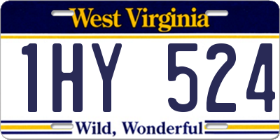 WV license plate 1HY524