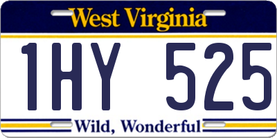 WV license plate 1HY525