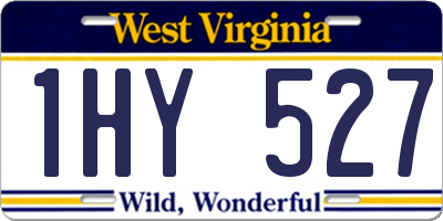WV license plate 1HY527