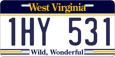 WV license plate 1HY531