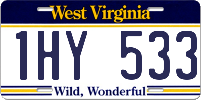 WV license plate 1HY533