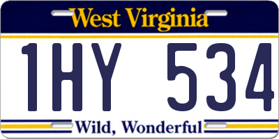 WV license plate 1HY534