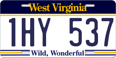 WV license plate 1HY537