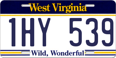WV license plate 1HY539