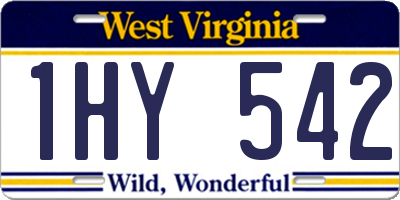 WV license plate 1HY542