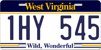 WV license plate 1HY545