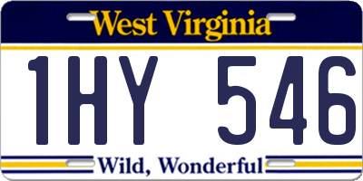WV license plate 1HY546
