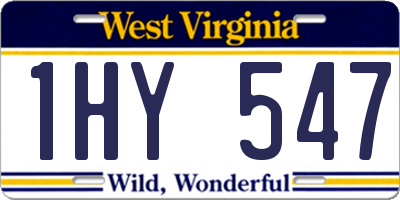 WV license plate 1HY547