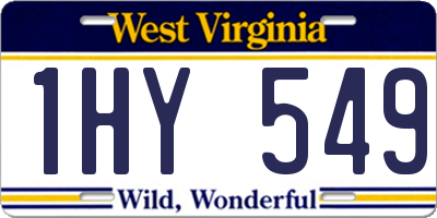 WV license plate 1HY549